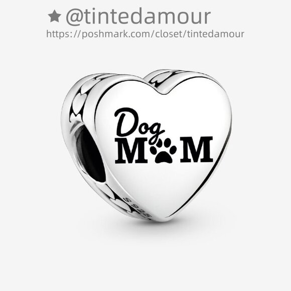 Pandora Engravable Dog Mom Heart Charm - Picture 1 of 2